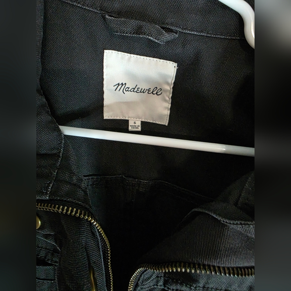 Madewell Utility Jacket 🖤 Washed Charcoal Zip Front Lightweight Jacket Women’s - Picture 5 of 5